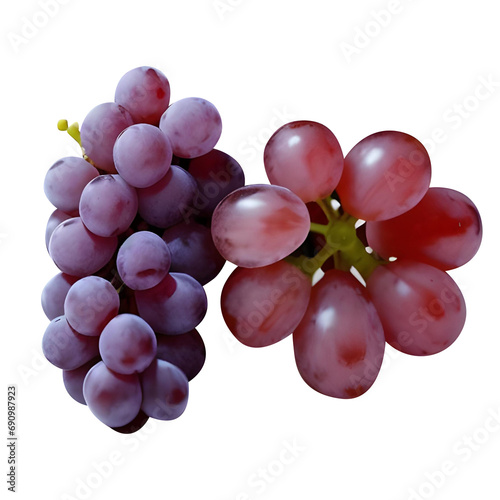 red grapes isolated on white