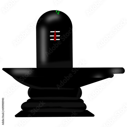 Shiv Ling in black-  symbol of the Hindu god Shiva in Shaivism - Maha shivratri -  Lord Shiva -  Shiva Lingam photo