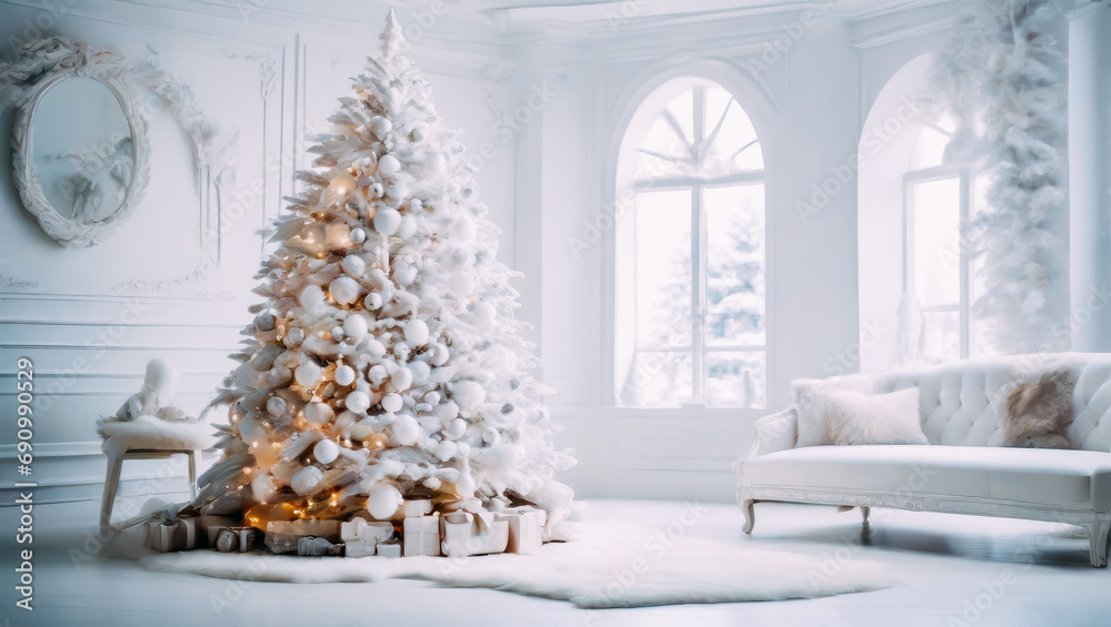 Christmas interior design. Minimalist room details. Christmas interior design. Minimalist room details.