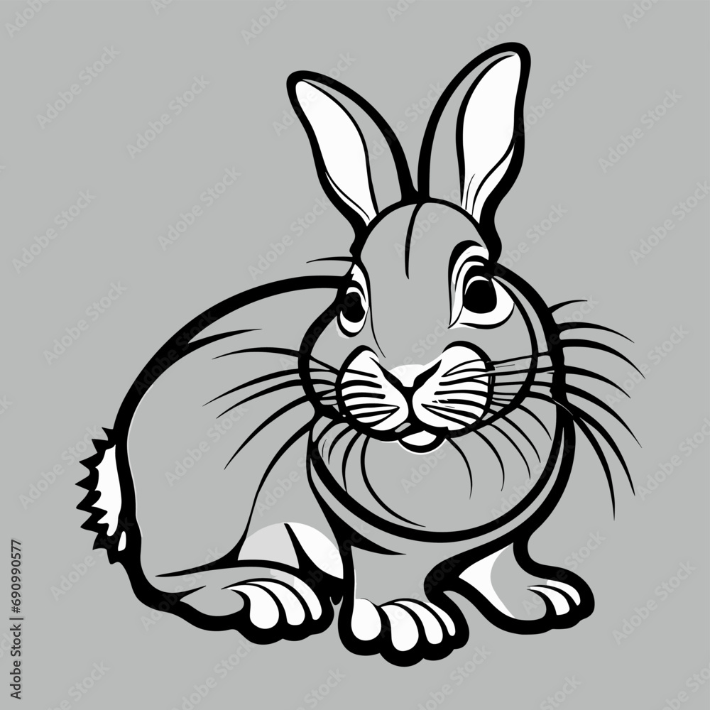 Hipster Nerdy Geeky Woodland Bunny Rabbit icon Illustration Hipster Nerdy Geeky Woodland Bunny Rabbit icon Illustration