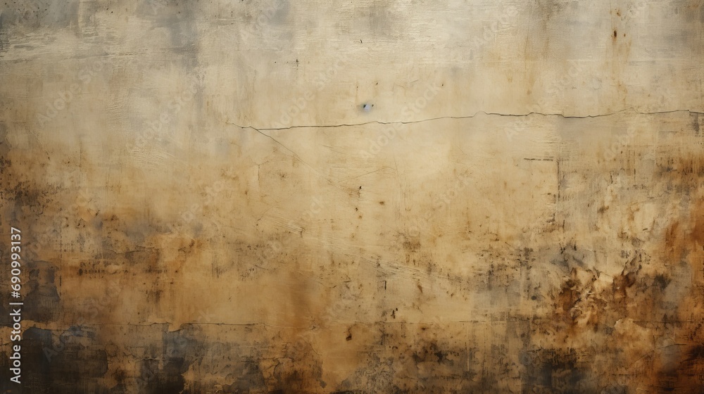 texture of an old crumbling paper with crumpled and rusted textures,horizontal background. grunge rusty paper wall with abstract cracks texture