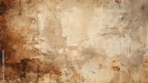 texture of an old crumbling paper with crumpled and rusted textures horizontal background. grunge rusty paper wall with abstract cracks texture