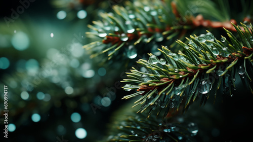 Macro christmas tree background, AI generate