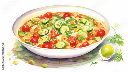 Delicious Italian Minestrone Soup with Vegetables and Pasta AI Generated