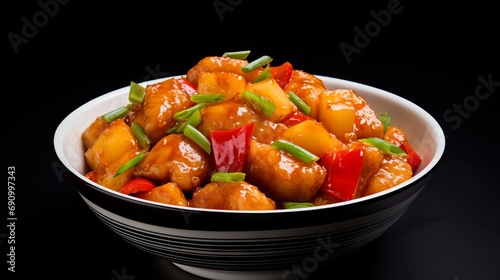 Delicious Chinese Sweet and Sour Fish in a Bowl AI Generated