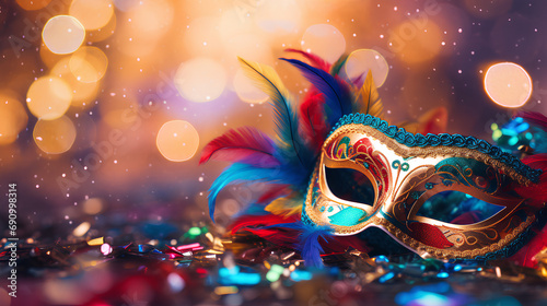 carnival mask background, generative ai
