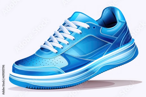 Blue sport sneakers shoes isolated on transparent or white background © GalleryGlider