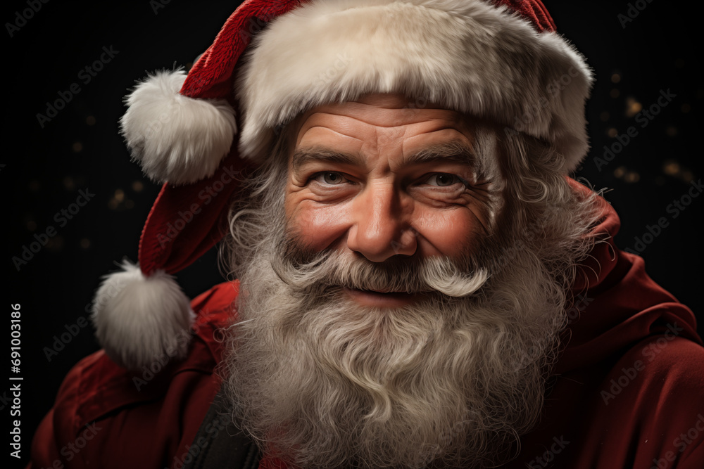 Santa claus , black background, AI generate Santa claus , black background, AI generate