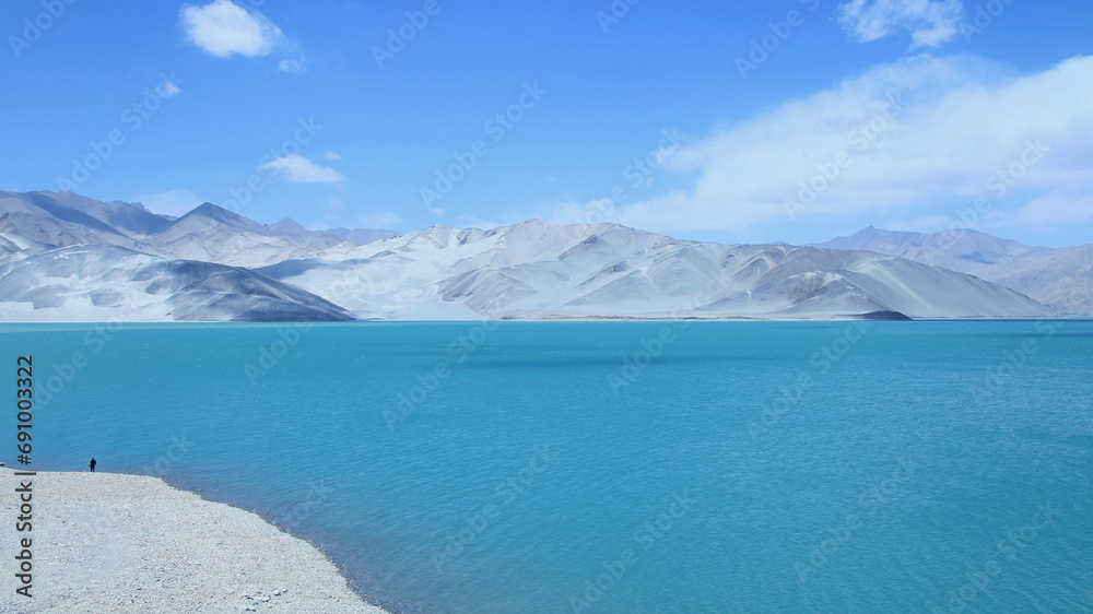 lake in the mountains in South Xinjiang, China