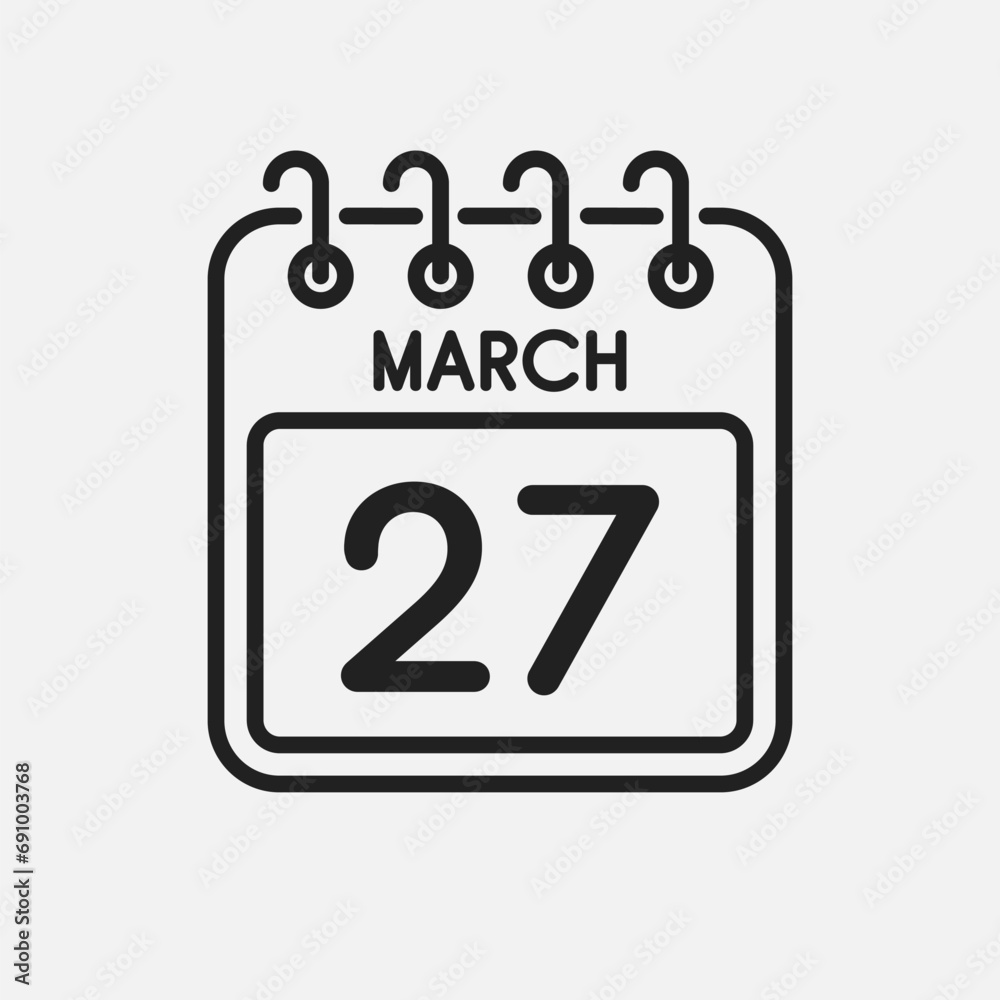 Icon page calendar day - 27 March