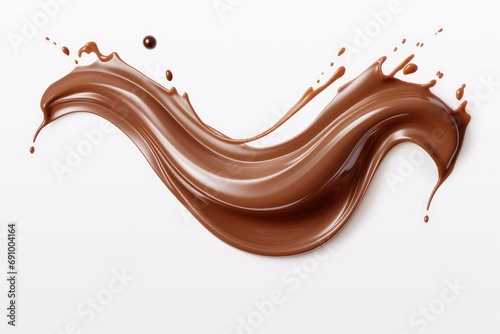 Chocolate splash isolated on transparent and white background