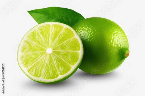 Citrus lime fruit isolated on transparent or white background