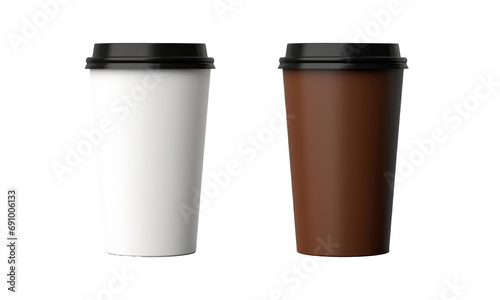 Blank take away coffee cup isolated on transparent or white background