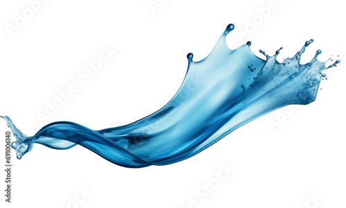 blue water splash isolated on transparent background