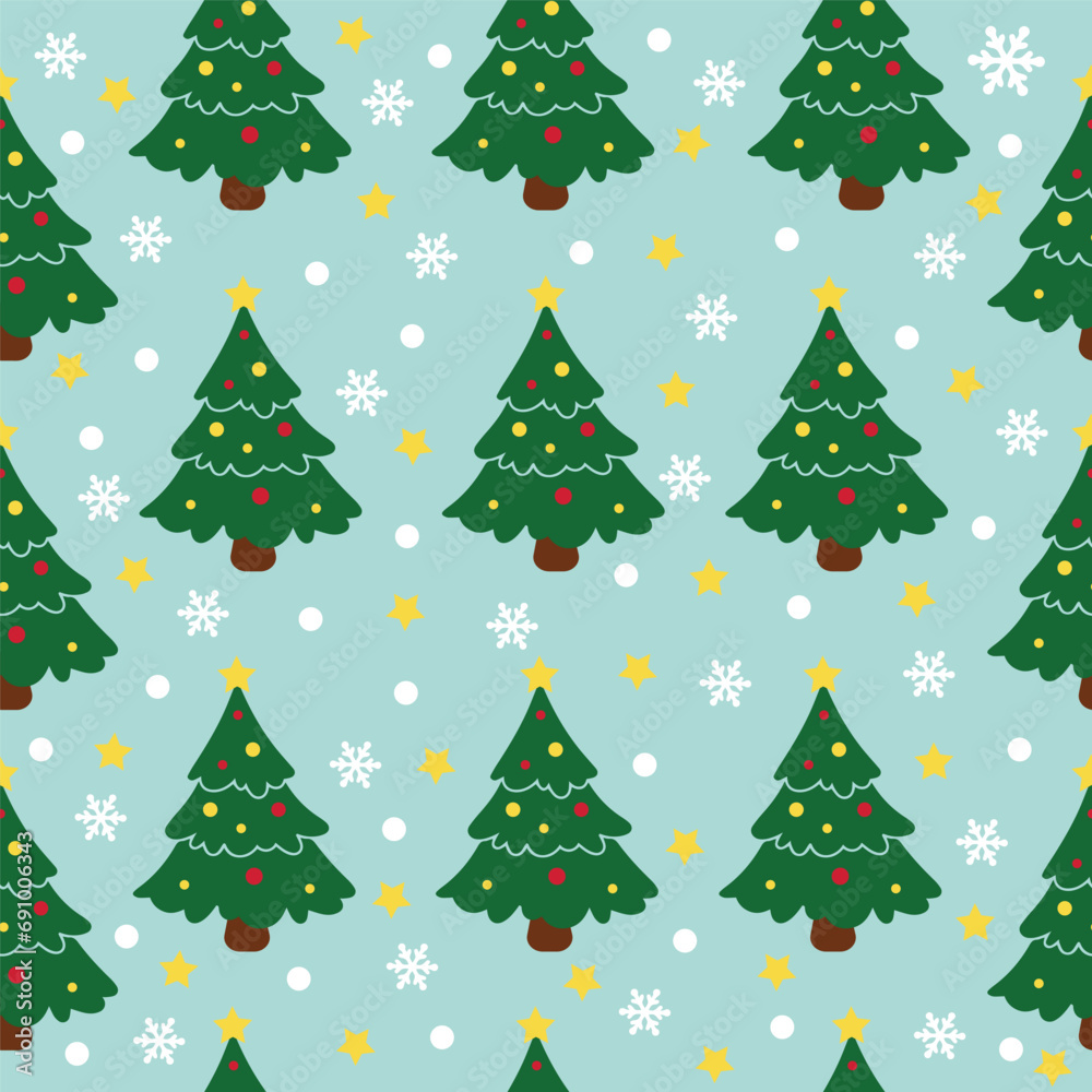 seamless pattern with christmas tree
