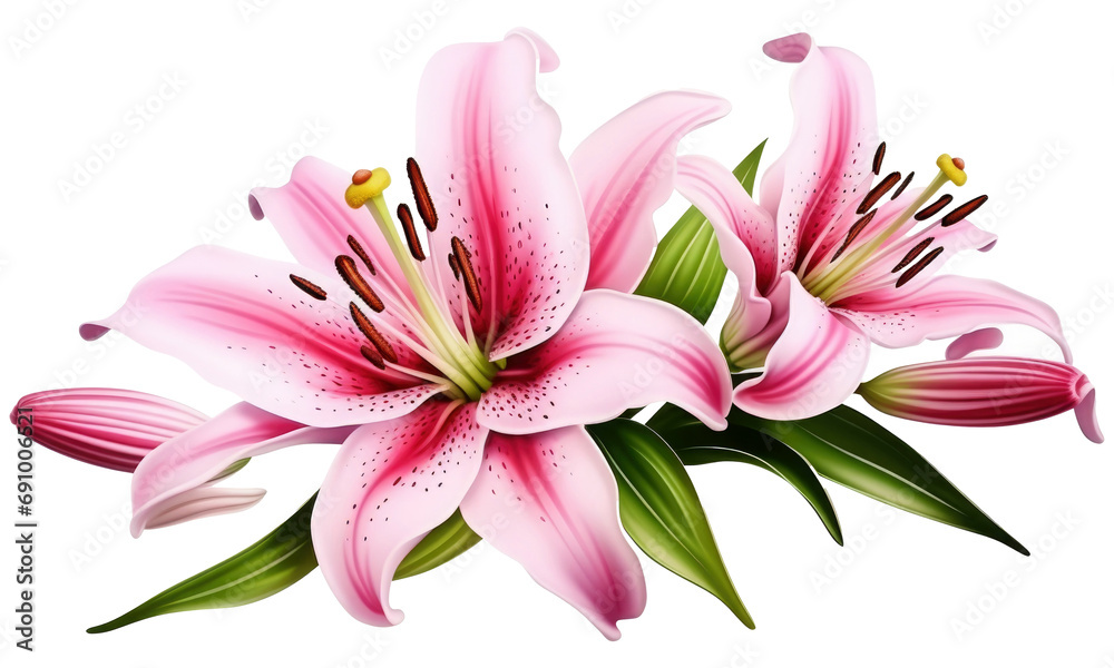 pink lily isolated  on transparent background