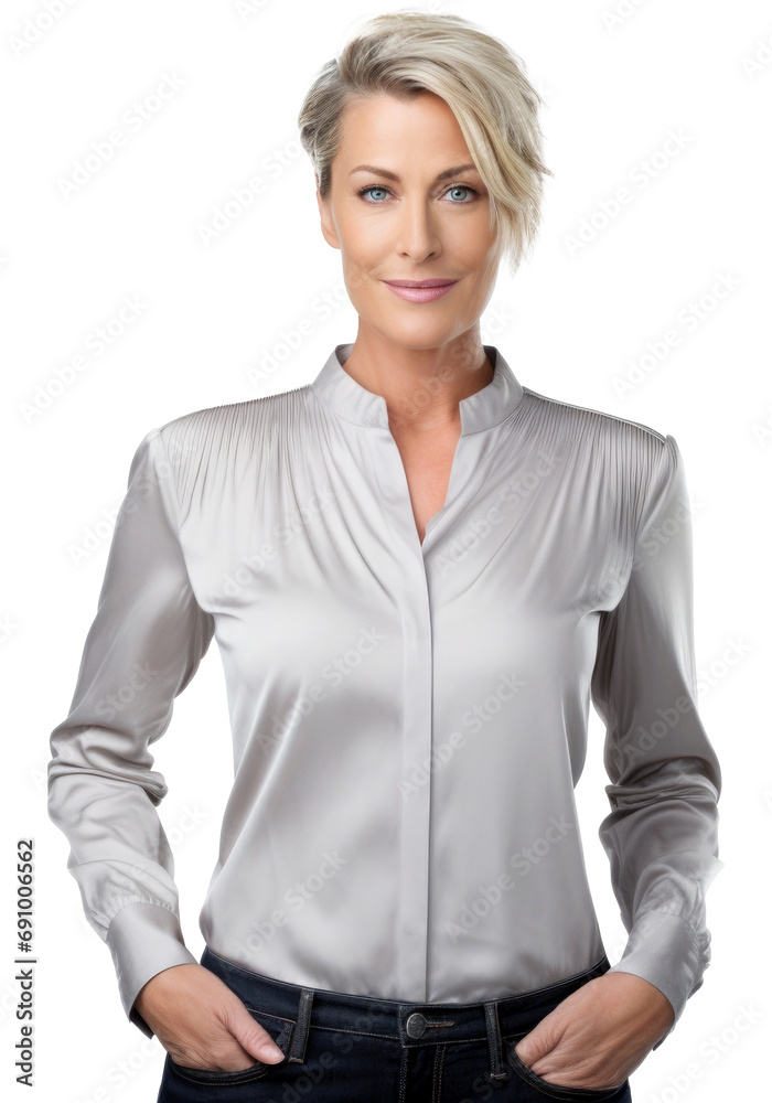 portrait of a woman isolated on transparent background
