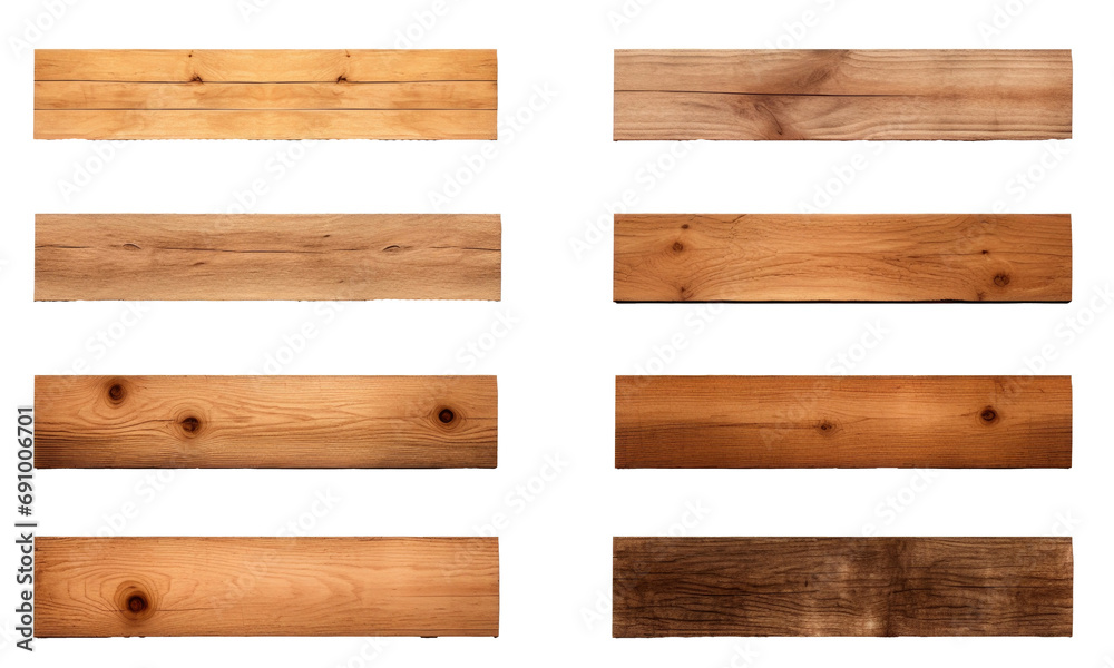 Obraz premium set of wooden signs on transparent background