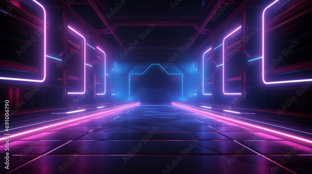 futuristic neon light 3d technology abstract: cyber vr scene with dark night, virtual reality, and sci-fi aesthetics futuristic neon light 3d technology abstract: cyber vr scene with dark night, virtual reality, and sci-fi aesthetics
