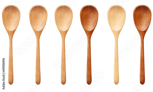 wooden kitchen utensils, spoon  isolated on transparent background photo