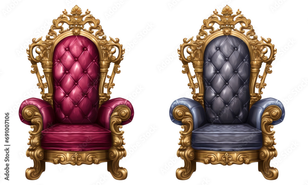 Throne chair Isolated on transparent background Throne chair Isolated on transparent background
