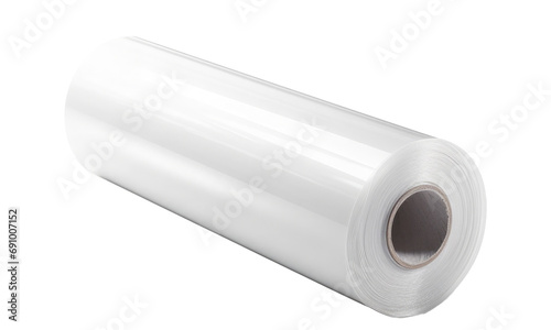 single plastic film wrap roll  isolated on transparent background photo