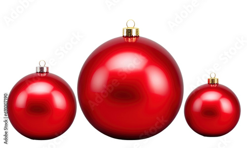 red christmas ball on transparent background