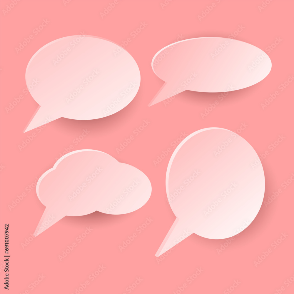 Cute Speech Bubble of dialogue, bubble chat icon 3d. Vector illustration Cute Speech Bubble of dialogue, bubble chat icon 3d. Vector illustration