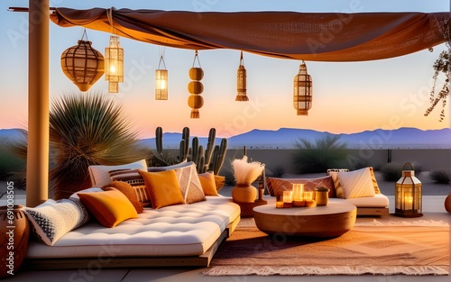 table and sofas on the terrace