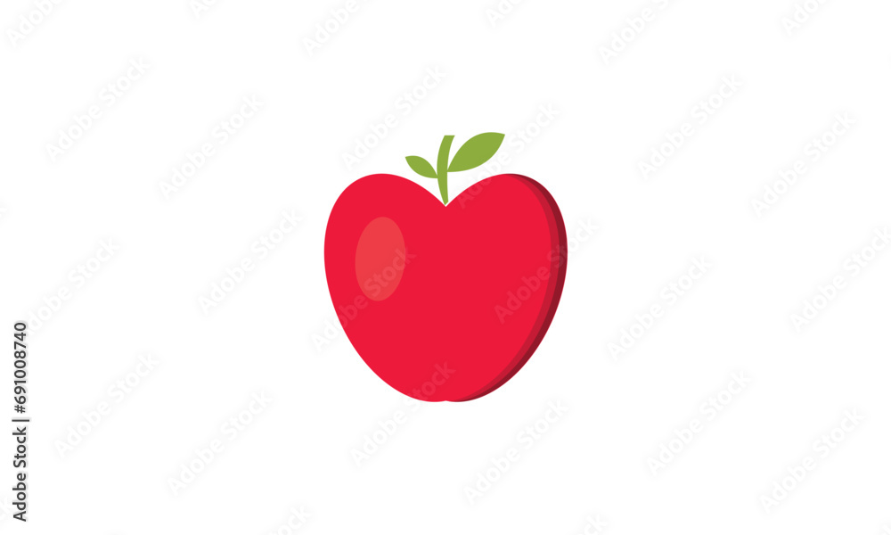 red apple with heart shape red apple with heart shape