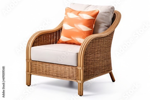 Rattan furniture on a white background