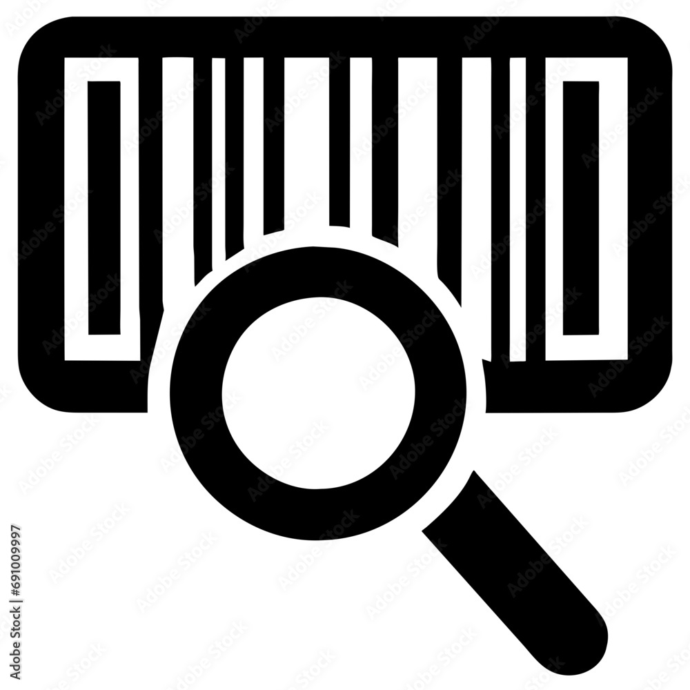Barcode with a magnifying glass Barcode with a magnifying glass