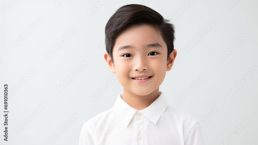 Portrait of happy asian boy isolated on white background. Portrait of happy asian boy isolated on white background.