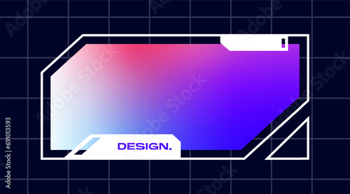 Futuristic pop up interface illustration. Video overlay element.