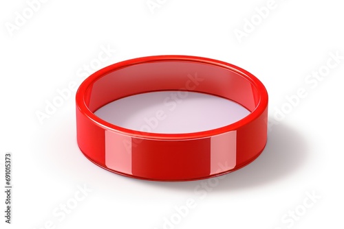 Empty red ring box isolated on transparent or white background