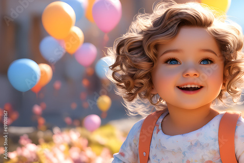 child, childhood, smile, kid, smiling, baby, face, fun, children, joy, holiday, small, Generative AI