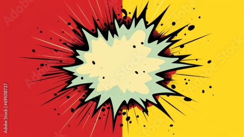 Comic Boom Explosion Cloud Artwork for a Colorful Pop art. Visual Dynamism. Old fashioned comic book icon for punch word photo