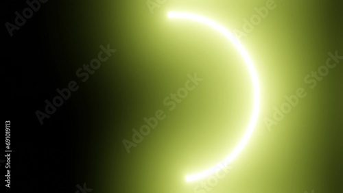Abstract circle background with Light Lines Moving Fast. Futuristic neon with lights in a seamless loop. Moving glowing neon lights disco party