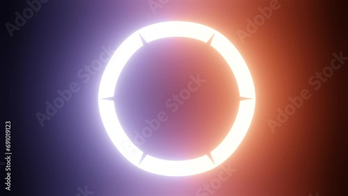 Abstract circle background with Light Lines Moving Fast. Futuristic neon with lights in a seamless loop. Moving glowing neon lights disco party
