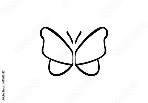 Butterfly minimal style icon illustration design