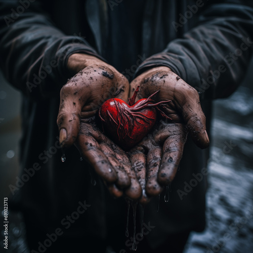 person holding heart