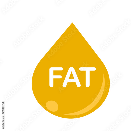 Trans fat color icon. Bad fats. Trans fats content. Macronutrients. Nutrition facts. Healthy, balanced nutrition concept. Diet.Isolated vector illustration