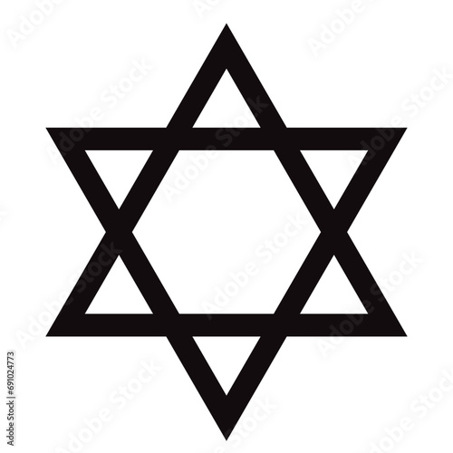 Star of David. Jewish symbol. Solid icon.