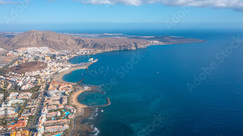 Photography Aerial photo from drone to de Tenerife and beachs Adeje Playa de las Americas, Playa Honda,Playa de Troya, Playa de El Bobo