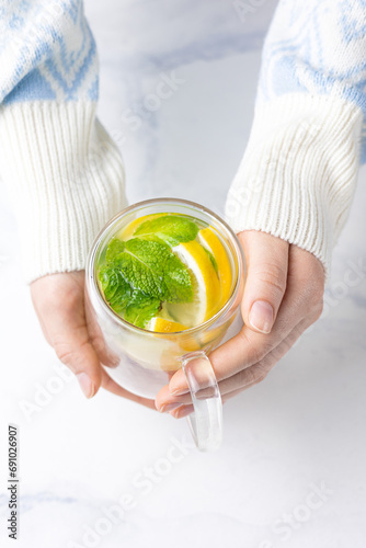 Hot brewed tea, close-up