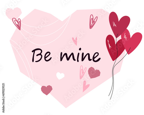 Love confession card, marriage proposal or greeting card on st. valentines day design, flat vector illustration isolated on white background.