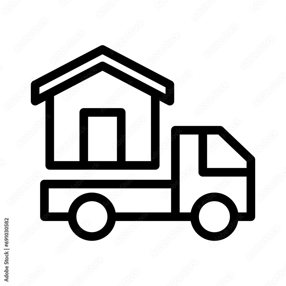 home delivery line icon illustration vector graphic. Simple element illustration vector graphic, suitable for app, websites, and presentations isolated on white background