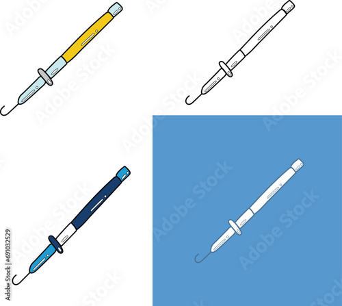 set of syringe. Medical Clinical Catheter Icon vector illustration.

