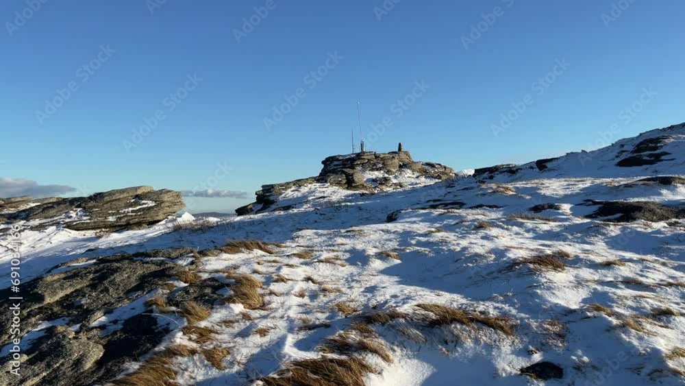 Rocks in the snow, winter in Dartmoor England Rocks in the snow, winter in Dartmoor England