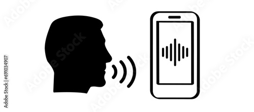 Cartoon sound waves are transferring to cell phone, voice recording chart. Record. microphone, recording to mobile phone. Podcast soundwave social message. Audio sound wave. Rec icon